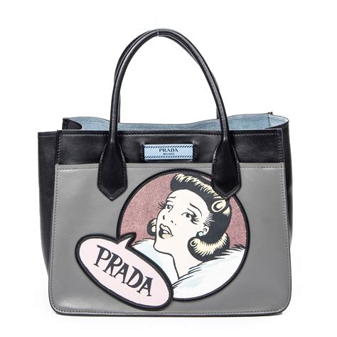 prada comic patch|Prada Comic Patch Square Tote .